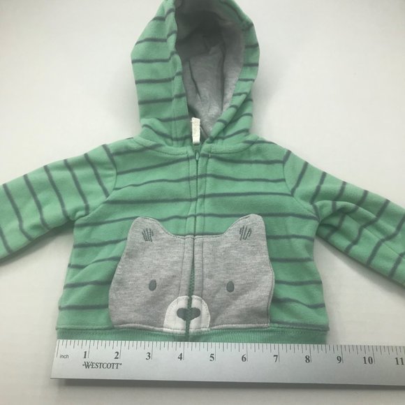 Just One You by Carters NB-3 Month Hoodie Green Animal On Front New With Tags - Picture 10 of 15
